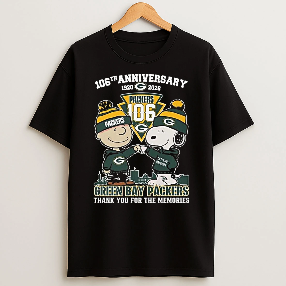 Charlie Brown And Snoopy X Green Bay Packers 106th Anniversary 1920 2026 Thank You For The Memories T Shirt