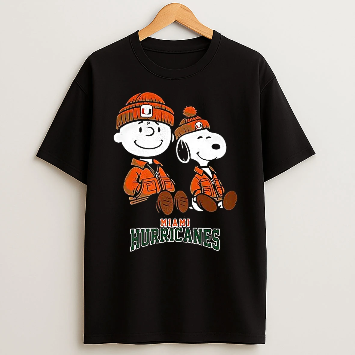 Charlie Brown And Snoopy Miami Hurricanes T Shirt
