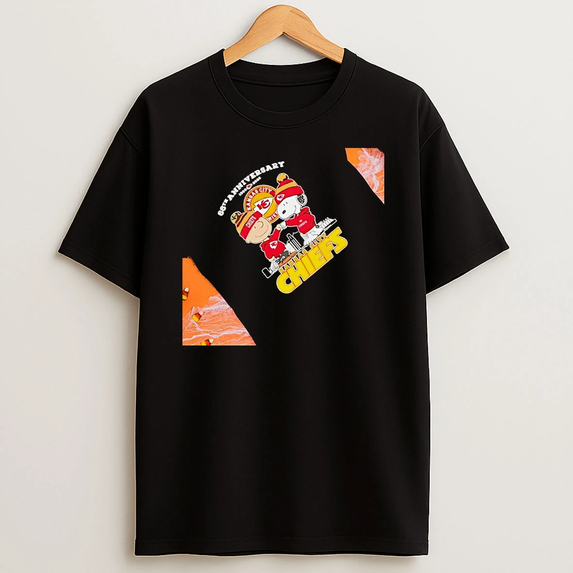 Charlie Brown Touch Hand Snoopy X Kansas City Chiefs 66th Anniversary 1960 2026 Skyline Womens T Shirt