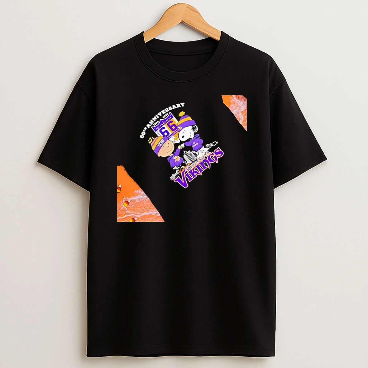 Charlie Brown Touch Hand Snoopy X Minnesota Vikings 66th Anniversary 1960 2026 Skyline Womens T Shirt