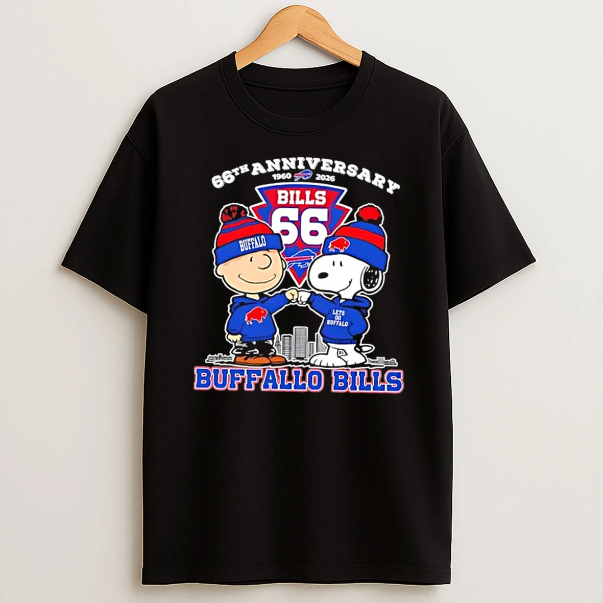 Charlie Brown X Snoopy 66th Anniversary 1960 2026 Buffalo Bills Football T Shirt