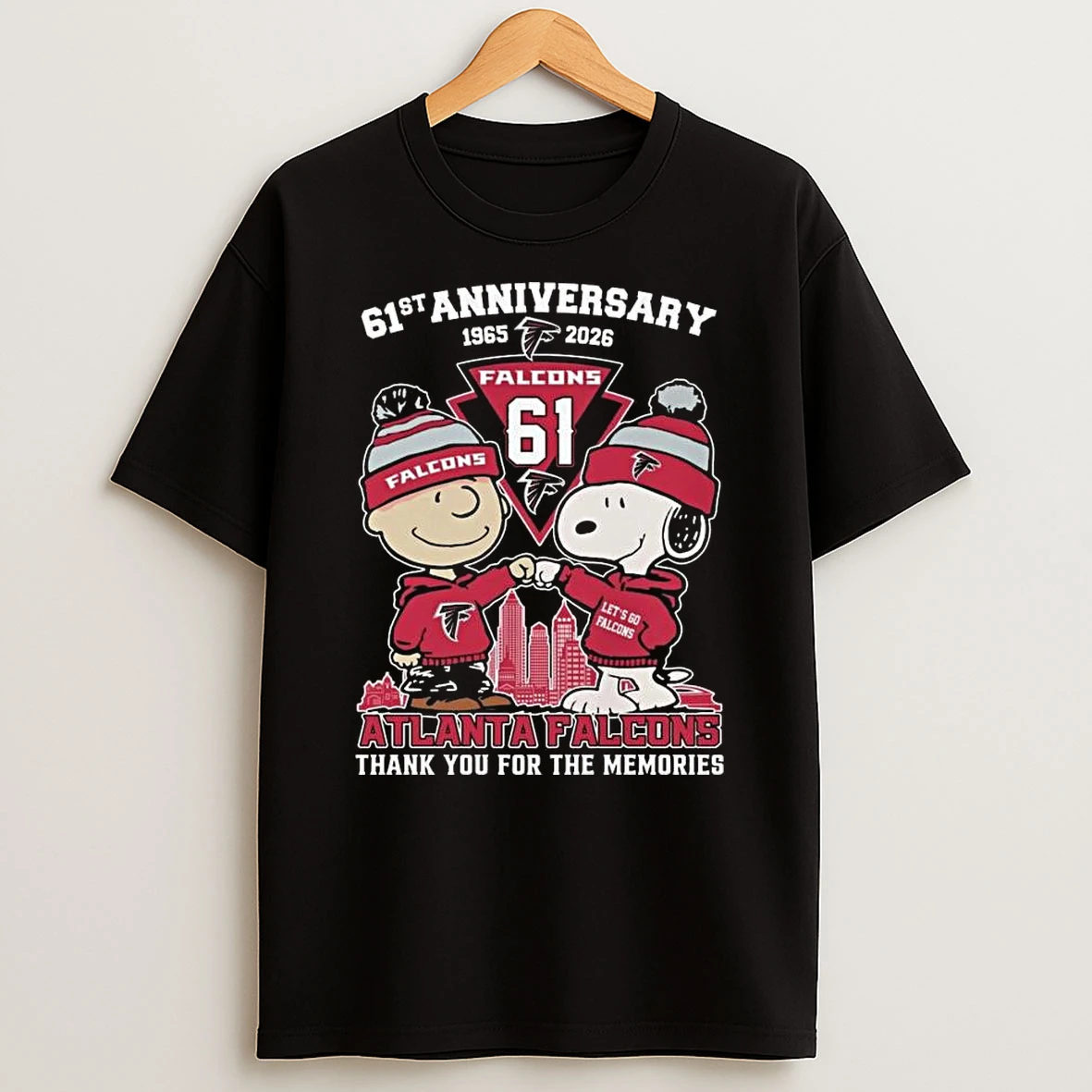 Charlie Browns And Snoopy X Atlanta Falcons 61th Anniversary 1965 2026 Thank You For The Memories T Shirt