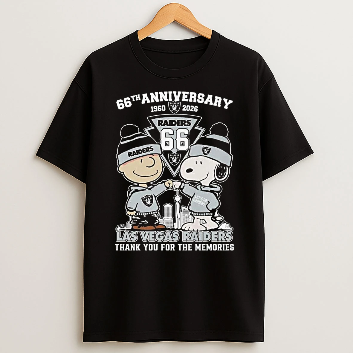 Charlie Browns And Snoopy X Las Vegas Raiders 66th Anniversary 1960 2026 Thank You For The Memories T Shirt