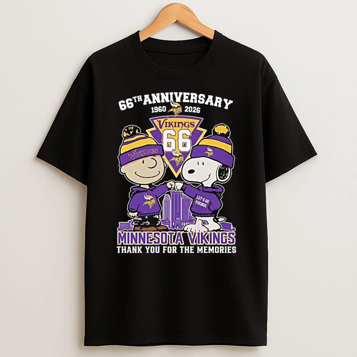 Charlie Browns And Snoopy X Minnesota Vikings 66th Anniversary 1960 2026 Thank You For The Memories T Shirt