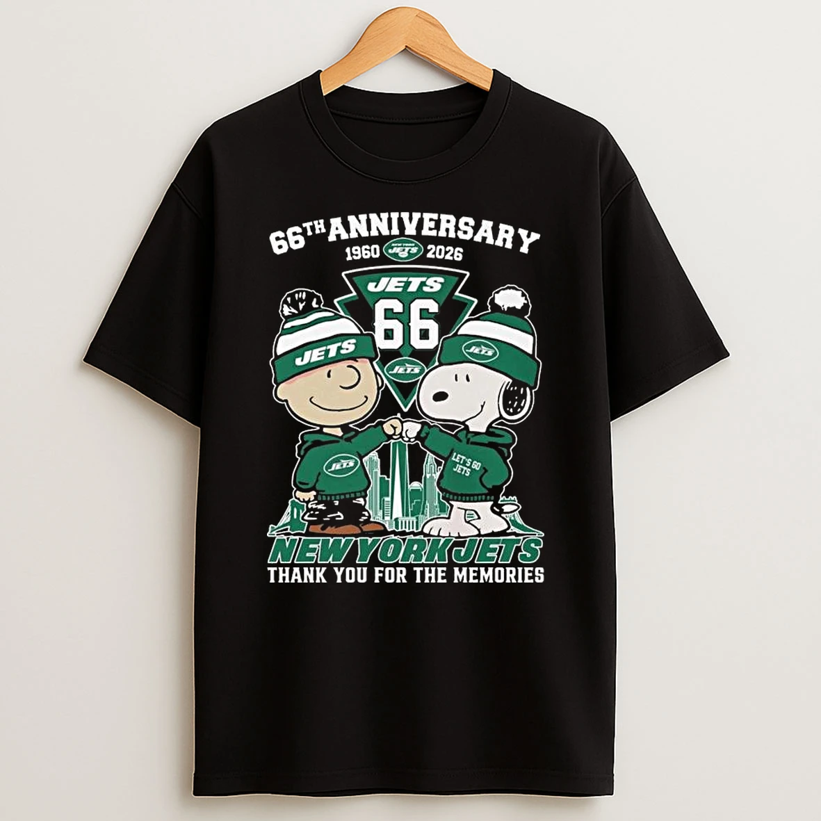 Charlie Browns And Snoopy X New York Jets 66th Anniversary 1960 2026 Thank You For The Memories T Shirt