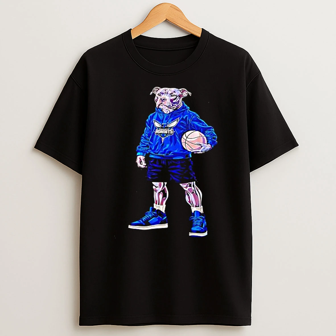 Charlotte Hornets X Pitbull Dog Basketball T Shirt