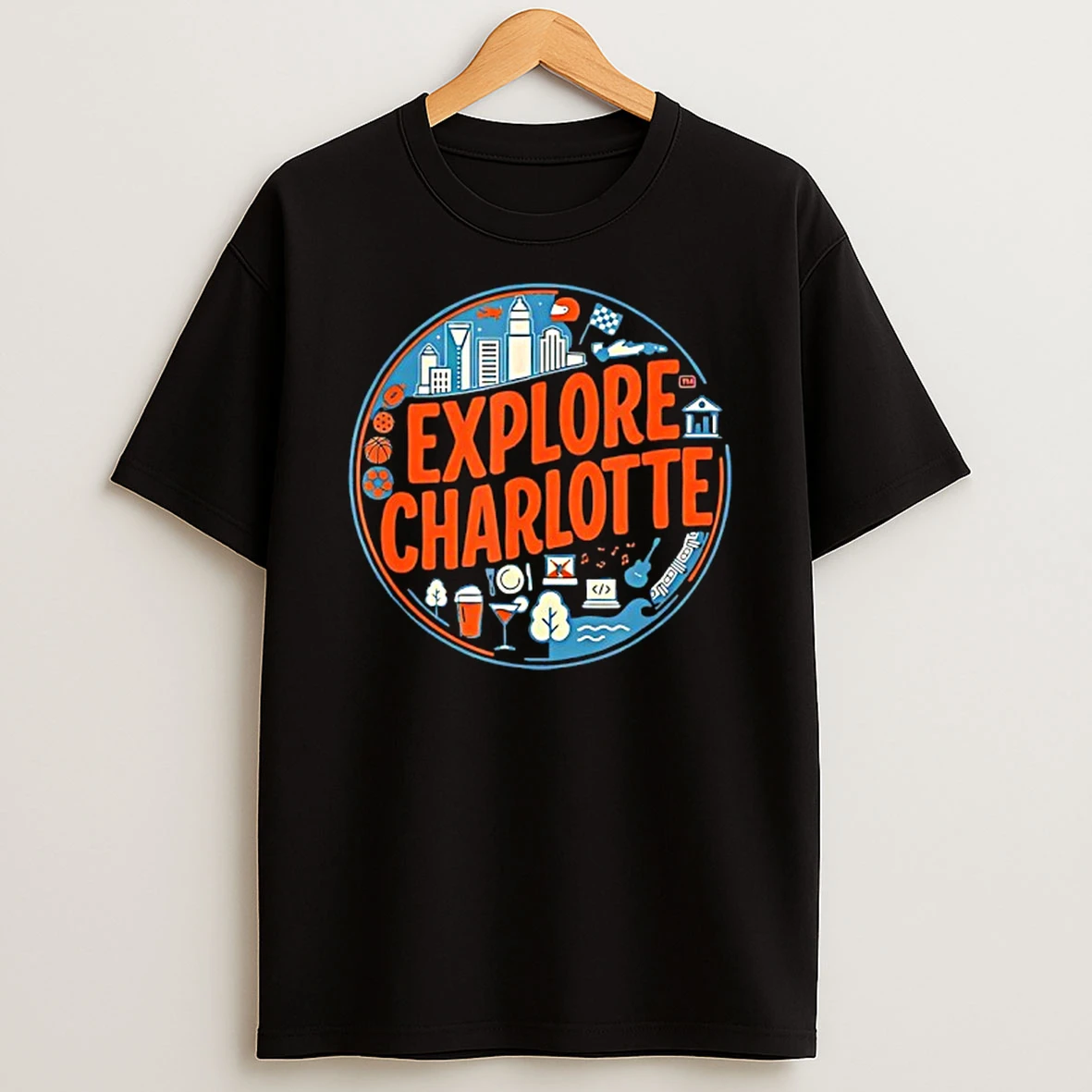 Charlotte North Carolina City Life Vintage T Shirt