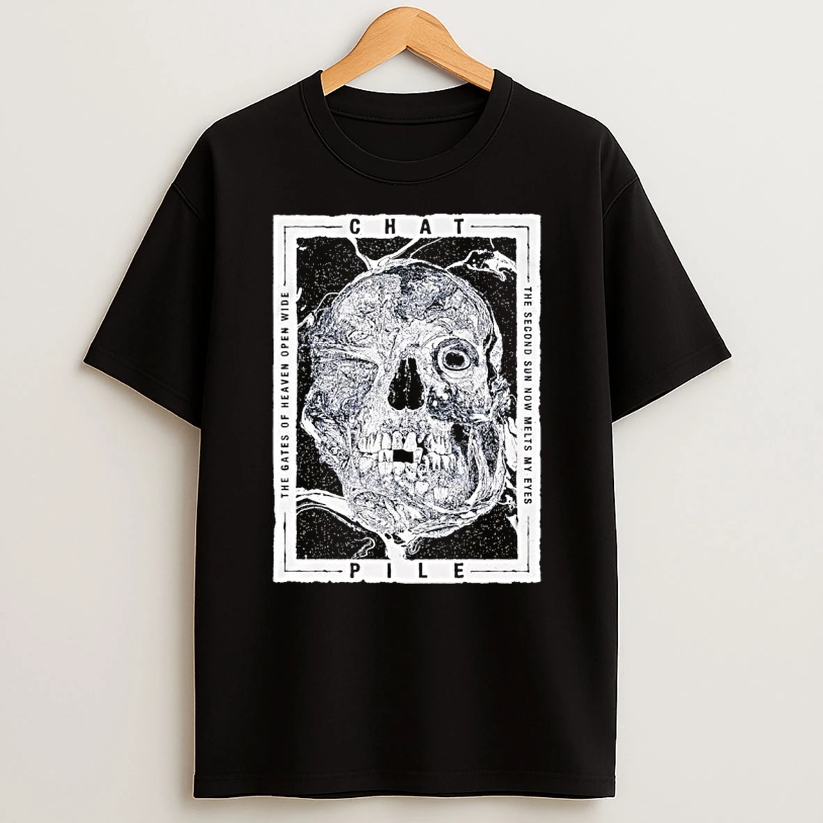 Chat Pile Black Second Sun Skull T Shirt