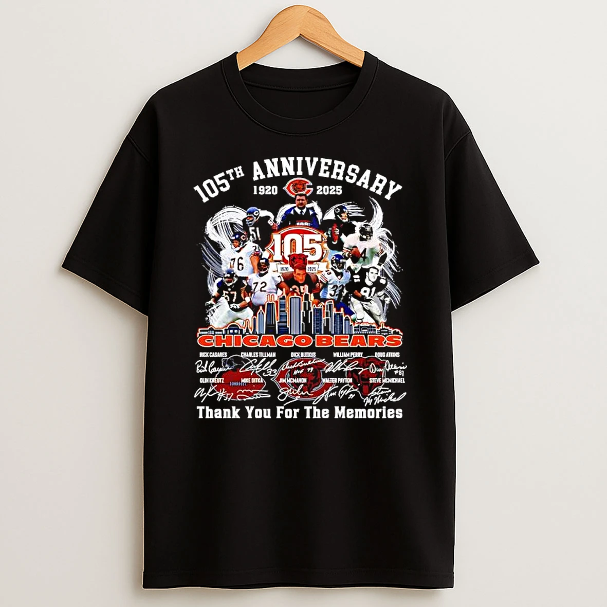 Chicago Bears 105th Anniversary List Of Names And Signatures T Shirt