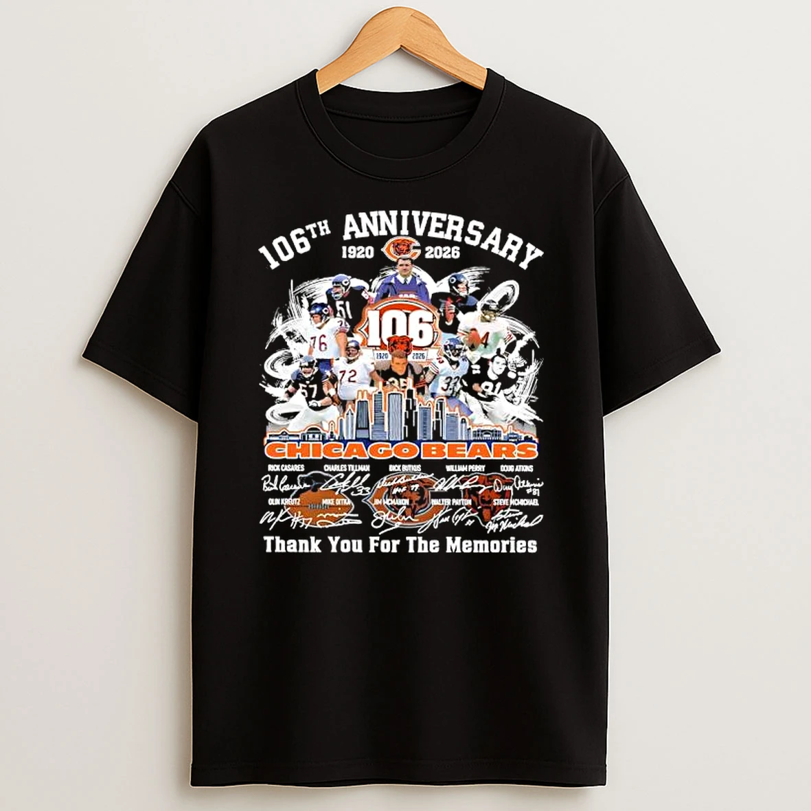 Chicago Bears 1920 2026 106th Anniversary Thank For The Memories Signatures T Shirt