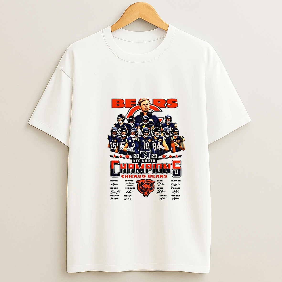 Chicago Bears 2025 Nfc North Champions Division 2025 Good Better Best Signatures T Shirt