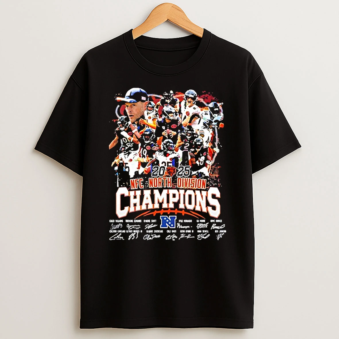 Chicago Bears 2025 Nfc North Division Champions Signatures T Shirt