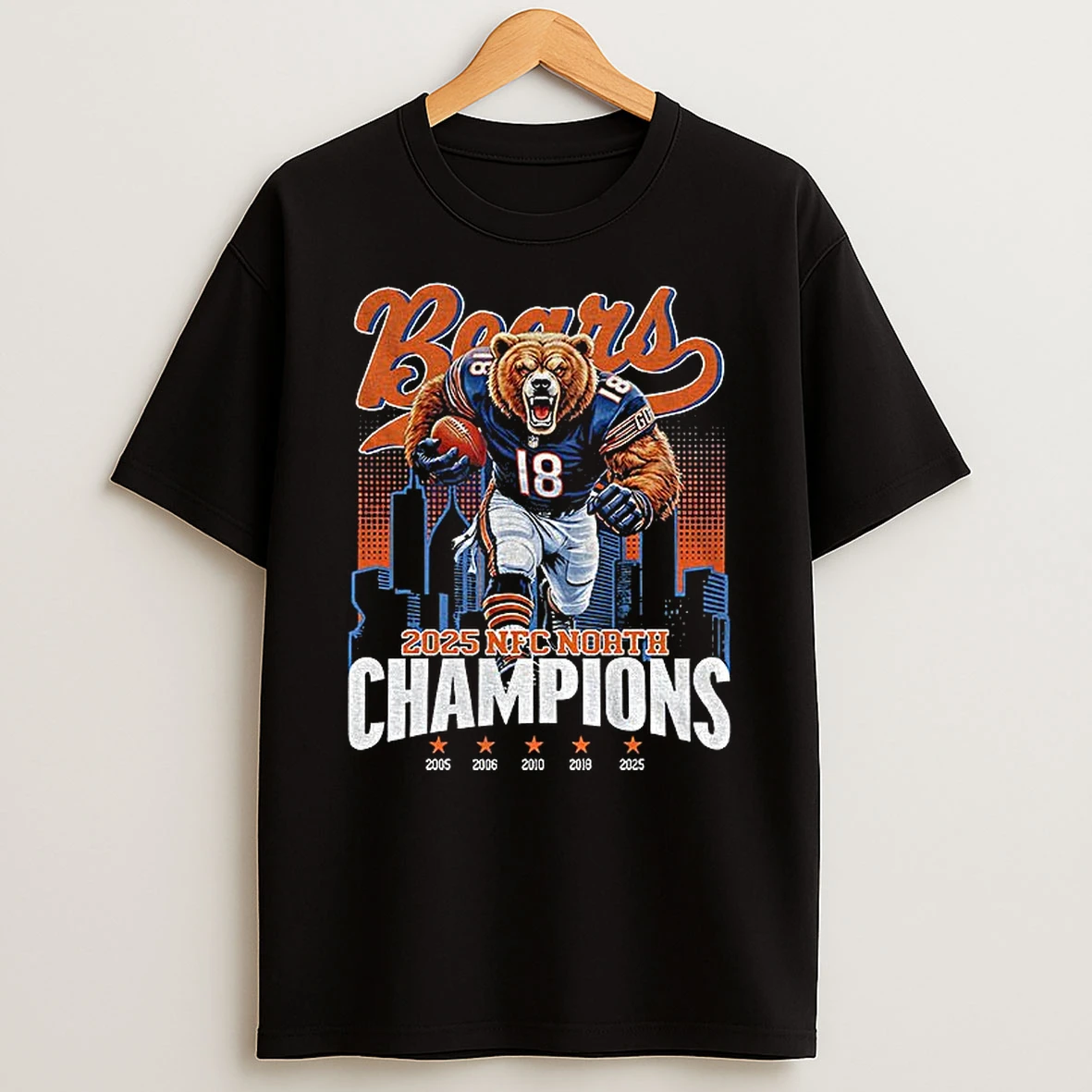 Chicago Bears 2025 Nfc North Division Champs Football T Shirt