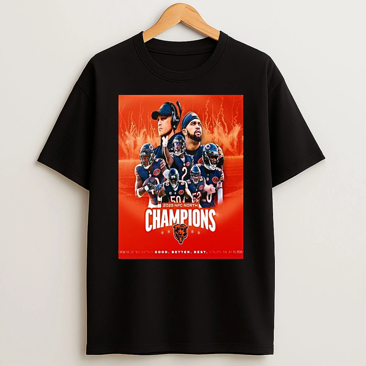 Chicago Bears Are 2025 Nfc North Champions Nfl Good Better Best T Shirt
