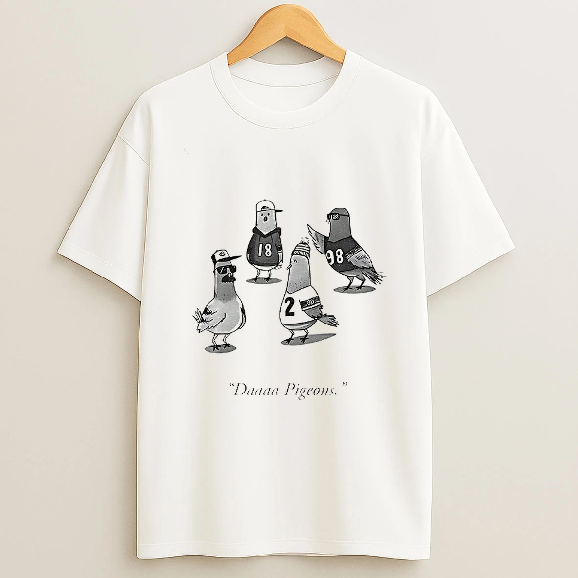 Chicago Bears Football Daaaa Pigeons T Shirt