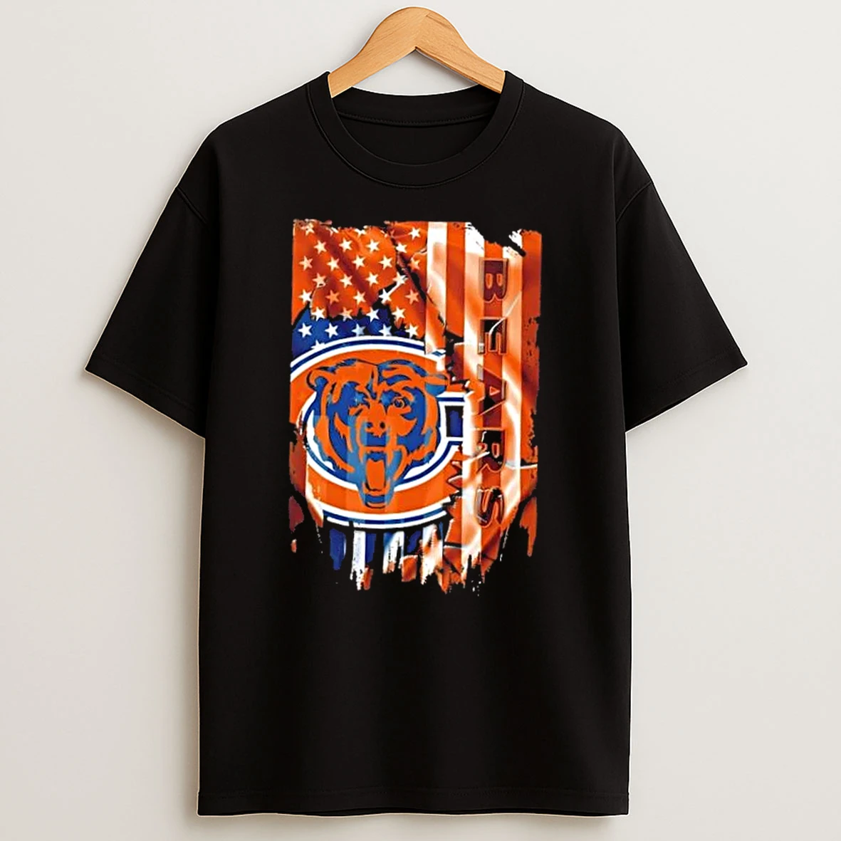 Chicago Bears Football X American Flag T Shirt
