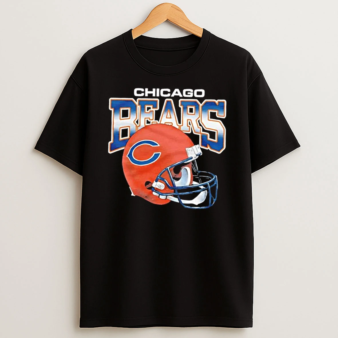Chicago Bears Gradient Football Helmet T Shirt