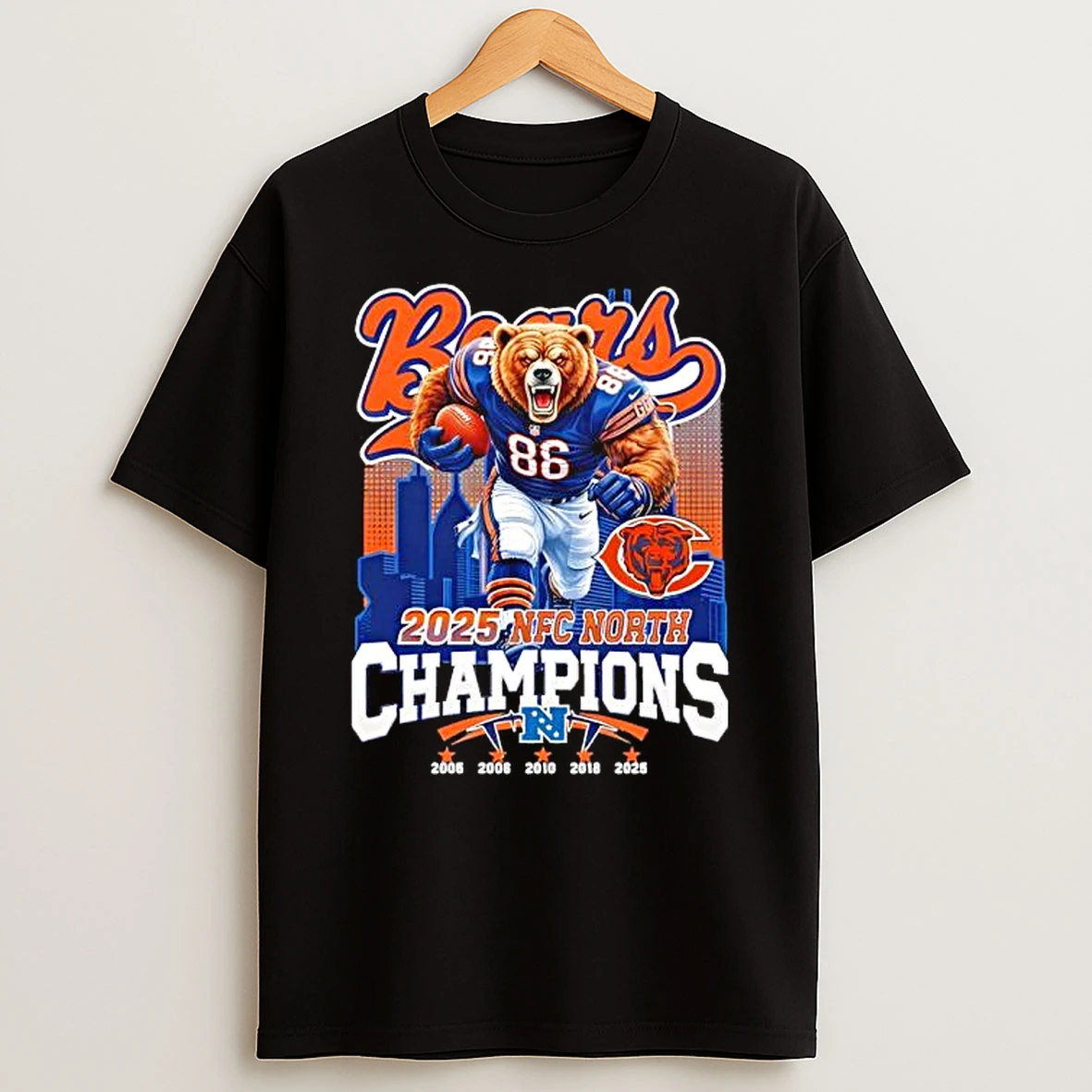 Chicago Bears Nfc North Champions Mascot 2005 2025 T Shirt