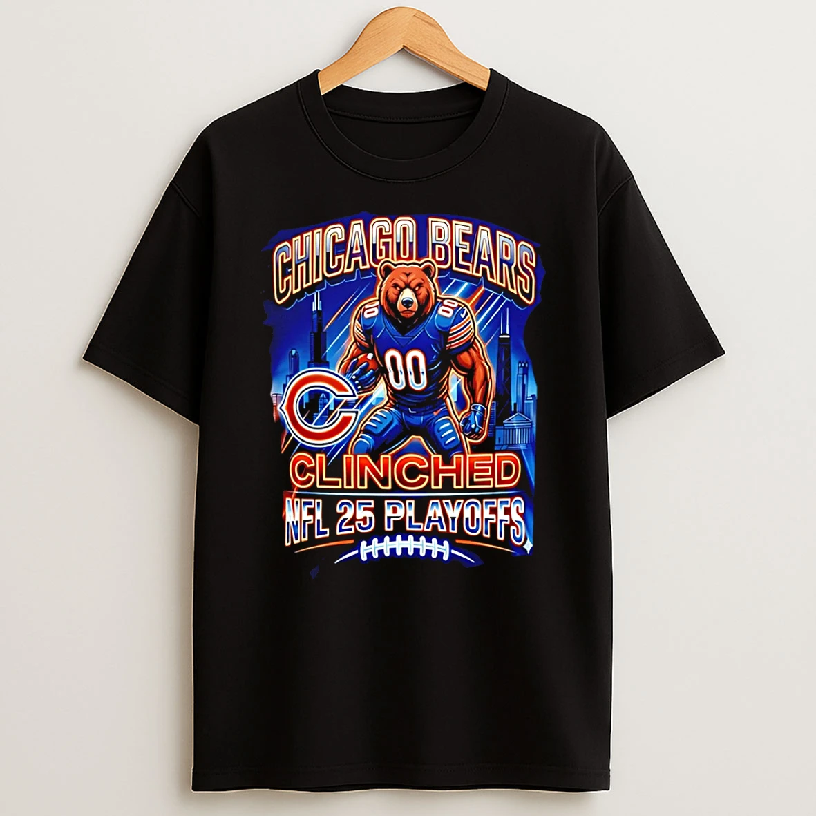 Chicago Bears Nfl 2025 Playoff Football Mascot T Shirt