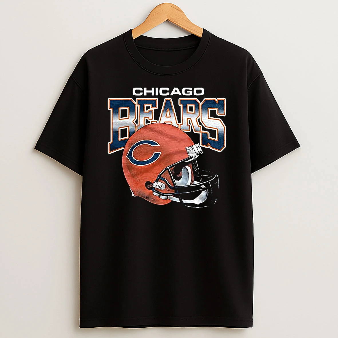 Chicago Bears Nfl Logo Gradient Helmet Football Lover T Shirt