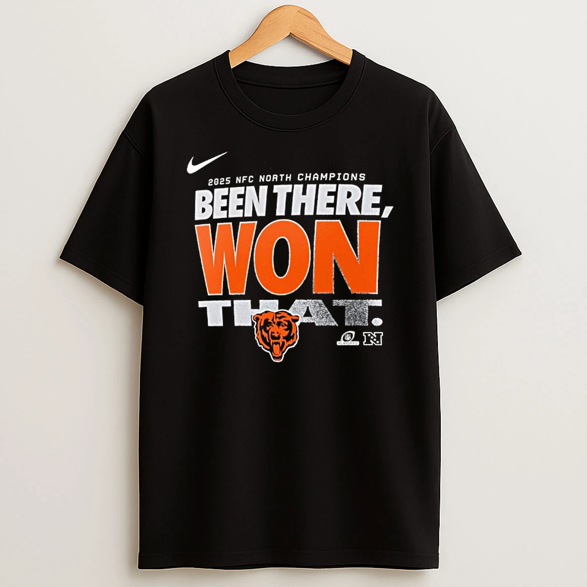Chicago Bears Nike 2025 Nfc North Division Champions Locker Room Trophy Collection T Shirt