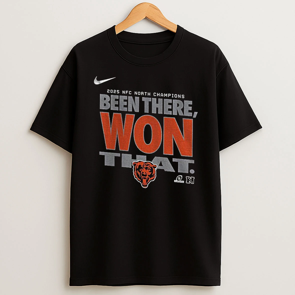 Chicago Bears Nike Been There Won That 2025 Nfc North Division Champions Locker Room Trophy T Shirt