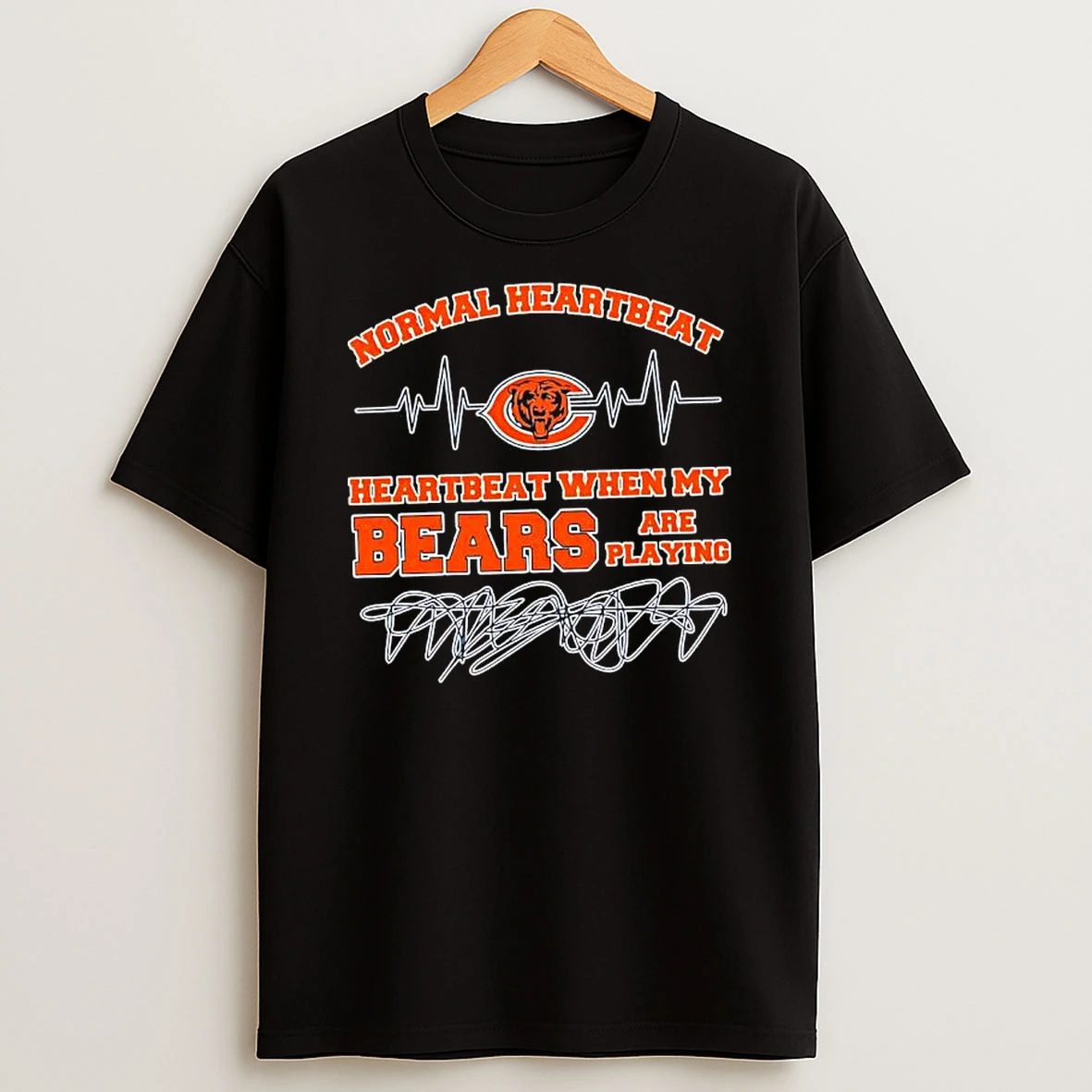 Chicago Bears Normal Heartbeat Heartbeat When My Bears Are Playing T Shirt
