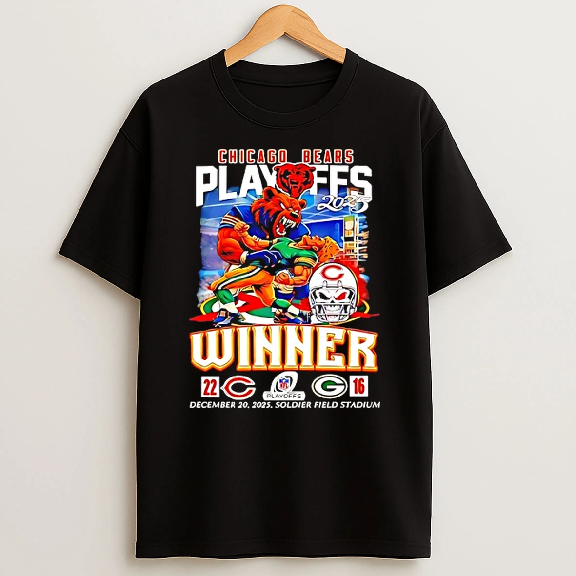 Chicago Bears Playoff Winner 2025 Defeat Green Bay Packers Mascot T Shirt