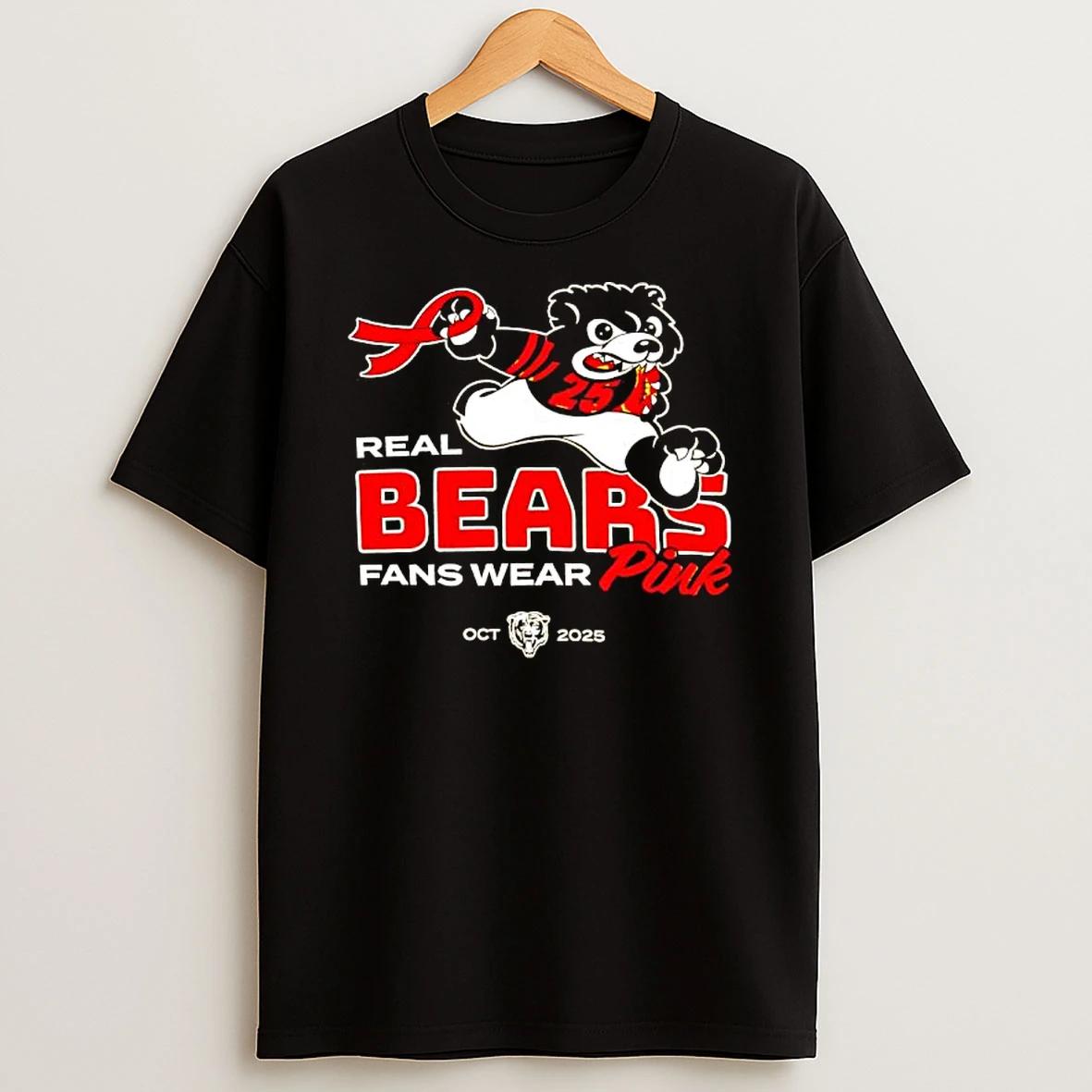 Chicago Bears Real Bears Fans Wear Pink Breast Cancer Awareness 2025 Oct T Shirt