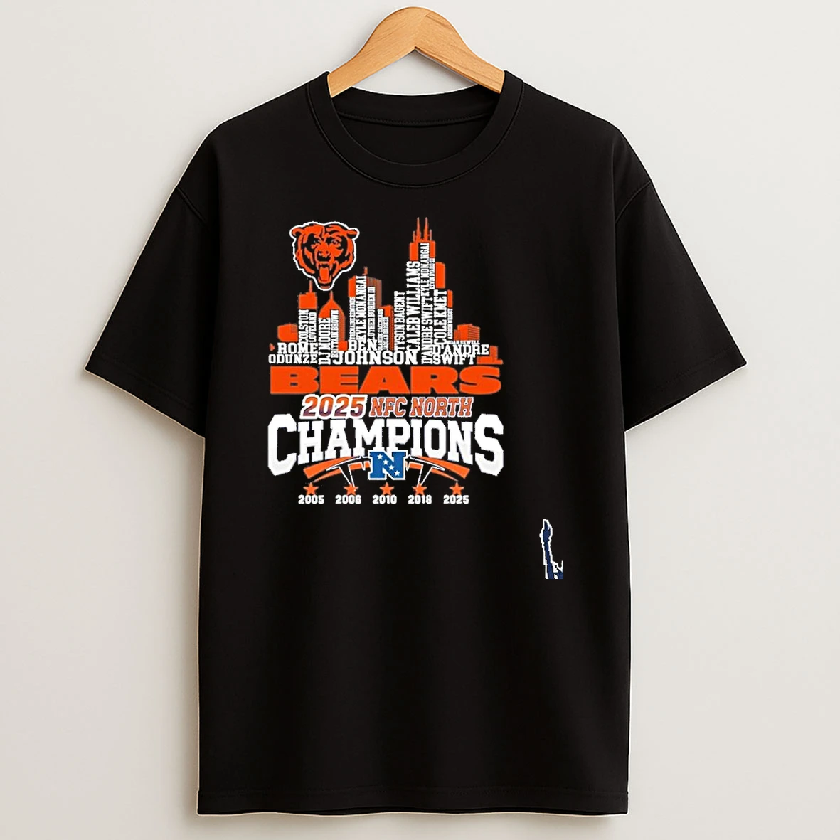Chicago Bears Typo Team Name Nfc North Champions T Shirt