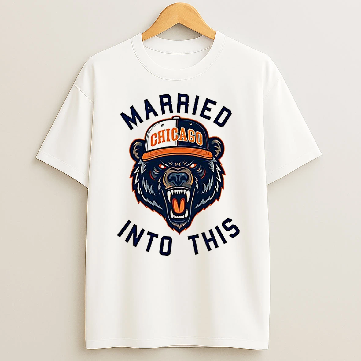 Chicago Bears Football Married Into This Mascot Logo T Shirt