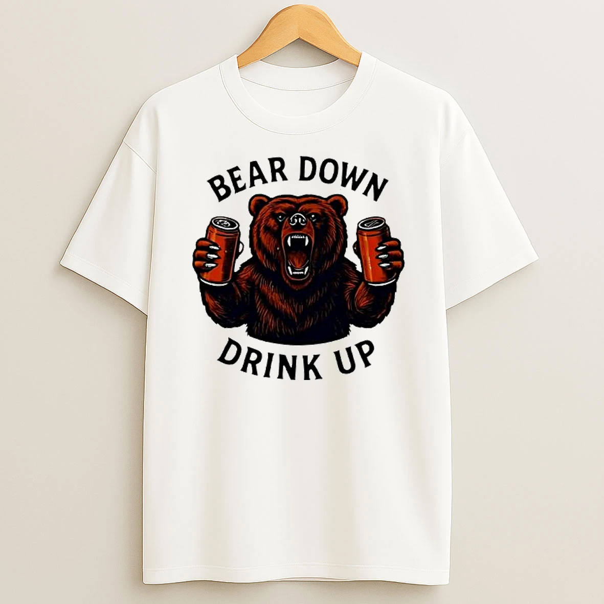 Chicago Bears Football Grumpy Bear Down Drink Up T Shirt