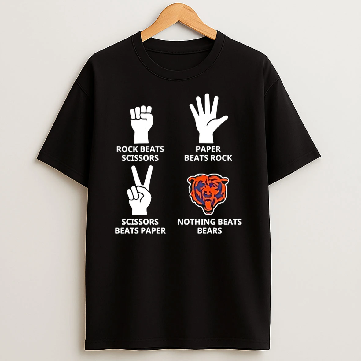 Chicago Bears Nothing Beats Rock Beats Scissors Paper Beats Rock Scissors Beats Paper T Shirt