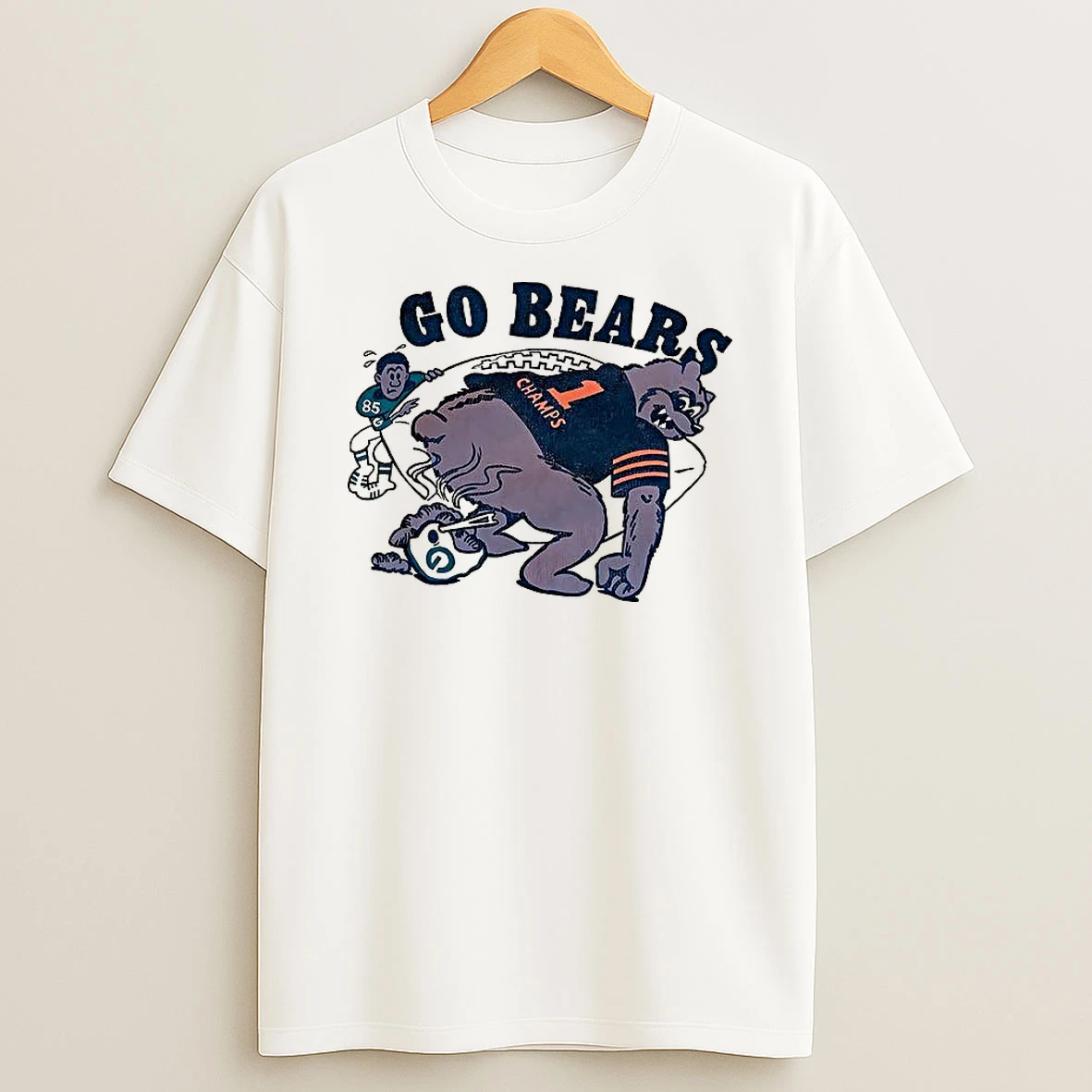 Chicago Bears Vs Green Bay Packers Go Bears Mascot T Shirt