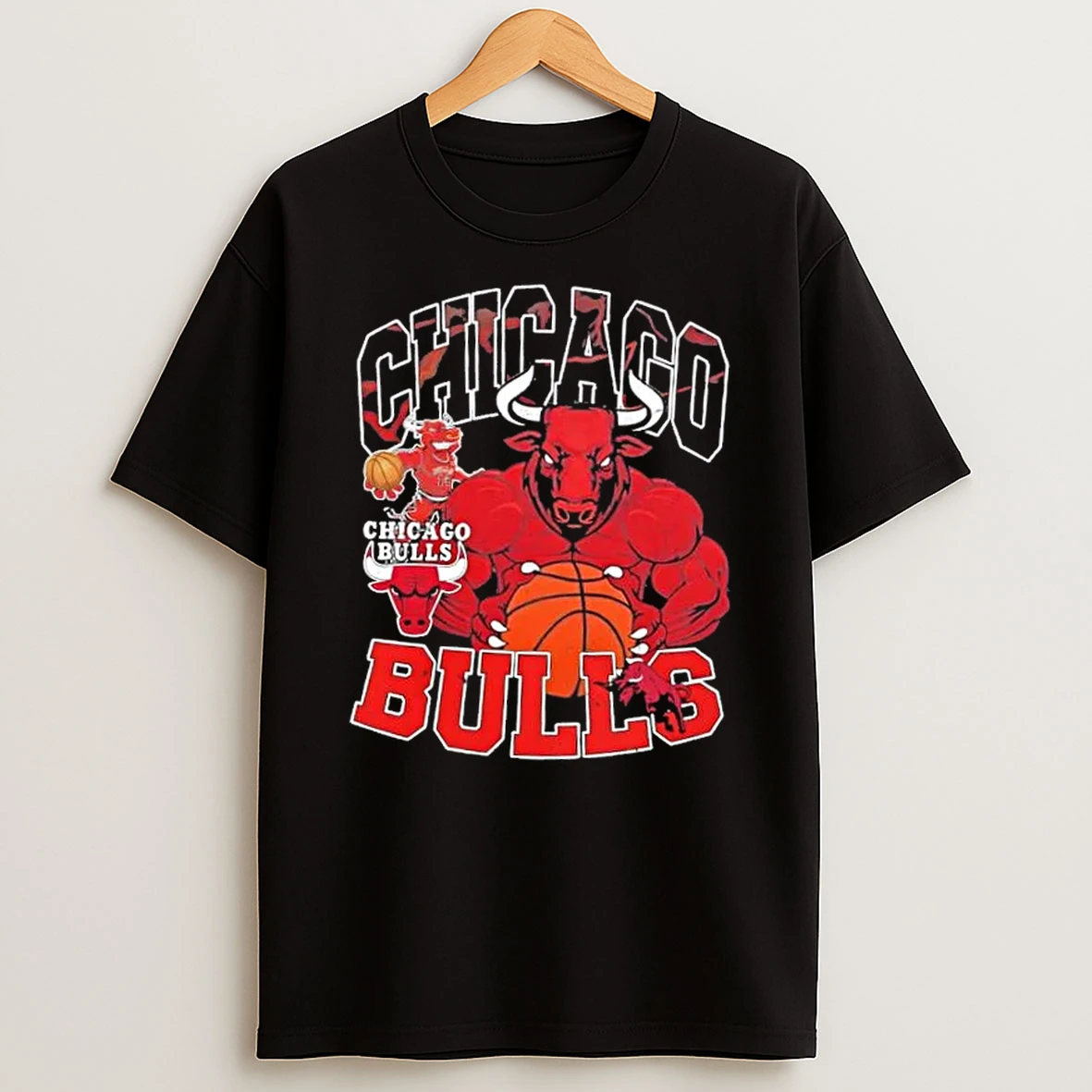 Chicago Bulls Mascot Basketball Graphic T Shirt