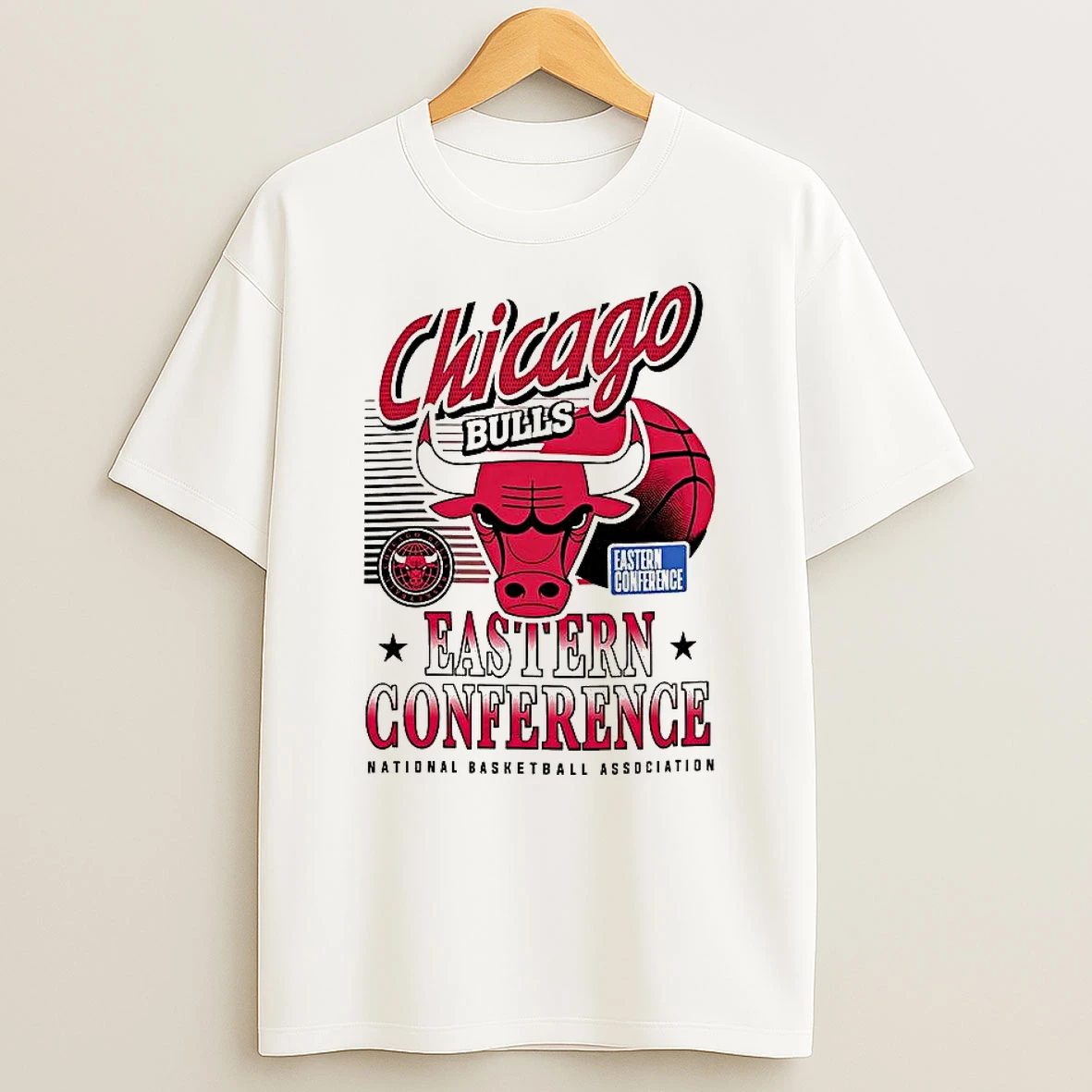Chicago Bulls Nba Eastern Conference Logo And Ball T Shirt