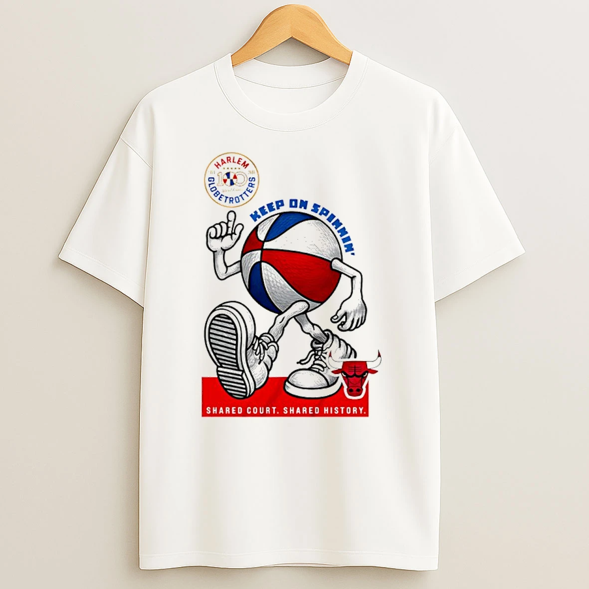 Chicago Bulls X Harlem Globetrotters Keep On Spinning 2026 T Shirt
