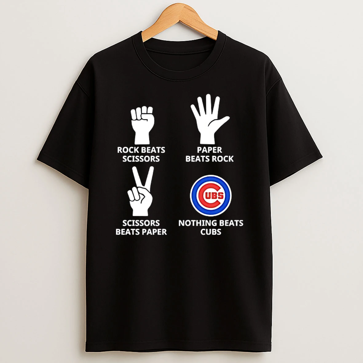 Chicago Cubs Nothing Beats Rock Beats Scissors Paper Beats Rock Scissors Beats Paper T Shirt