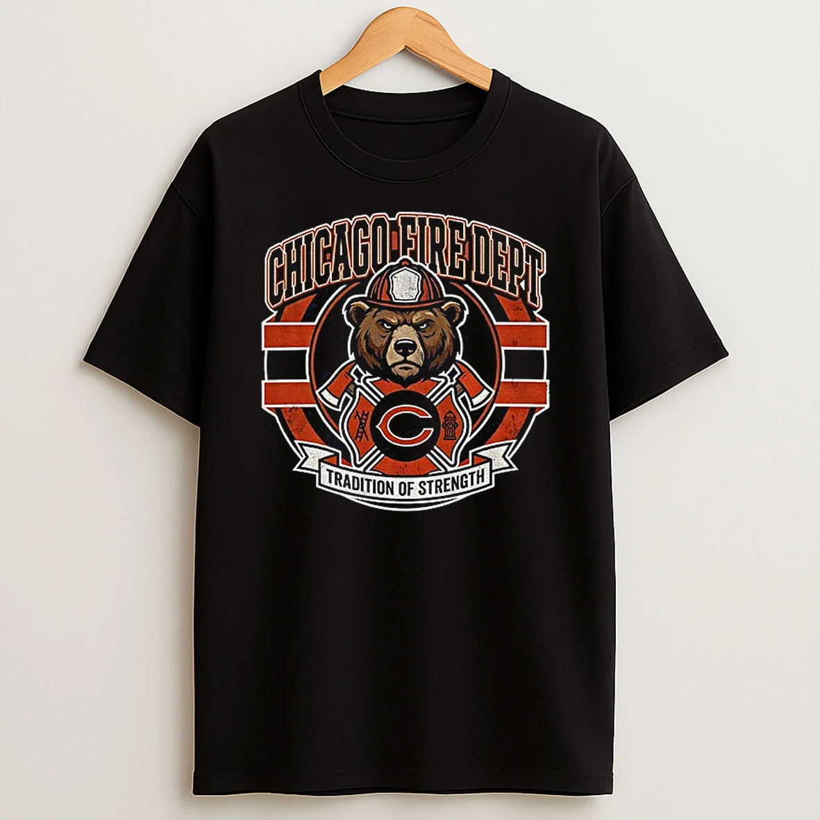 Chicago Fire Department Tradition Of Strength Chicago Bears Football T Shirt