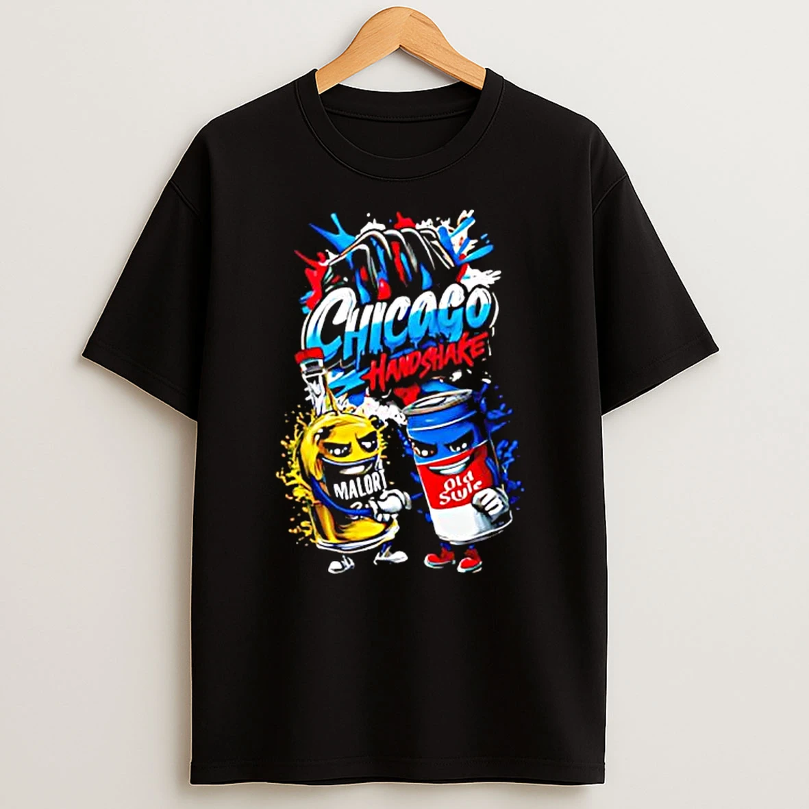 Chicago Handshake Malort Chicago Old Style T Shirt