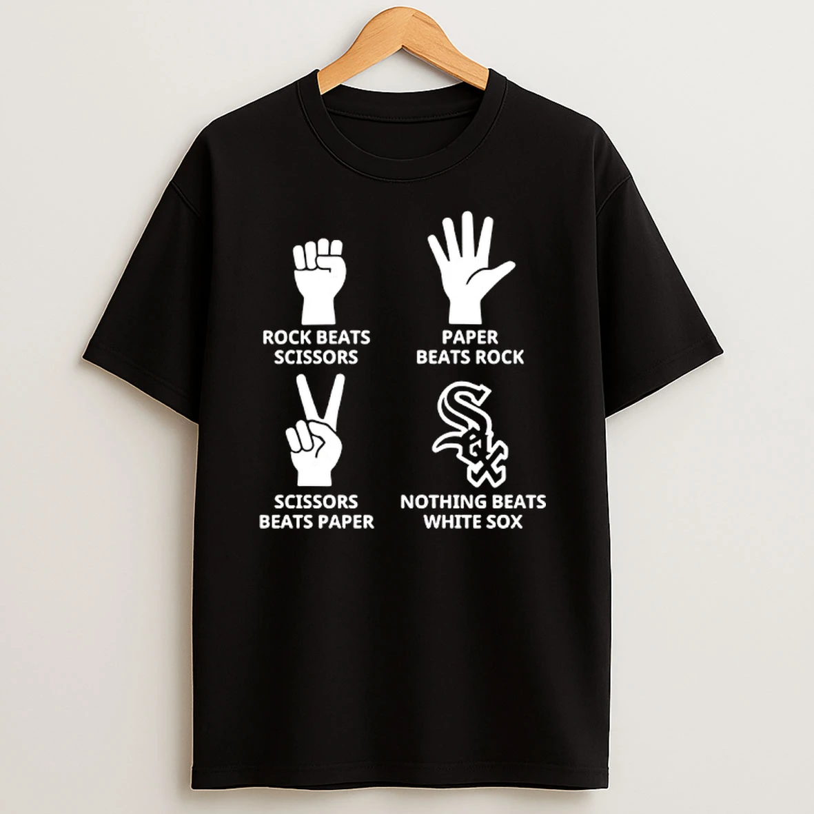 Chicago White Sox Nothing Beats Rock Beats Scissors Paper Beats Rock Scissors Beats Paper T Shirt