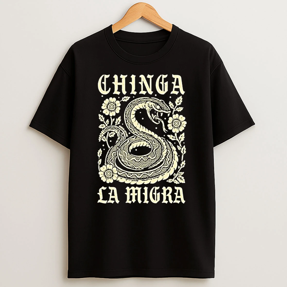 Chinga La Migra Snake Graphic T Shirt