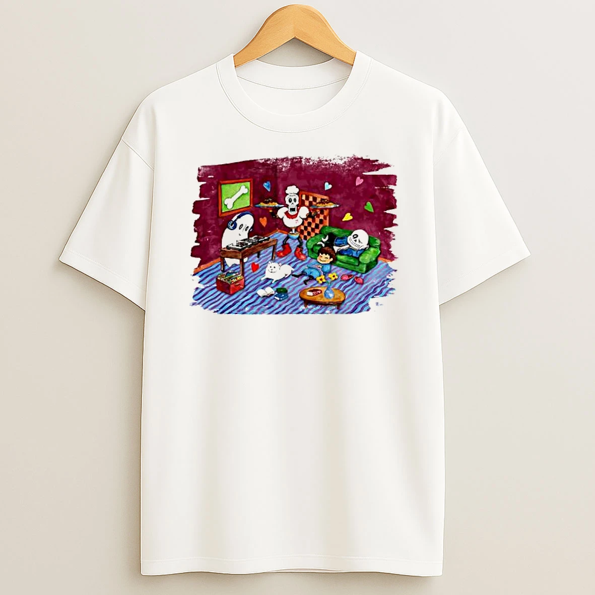 Chitei De Chill Ghost Skeleton Graphic T Shirt
