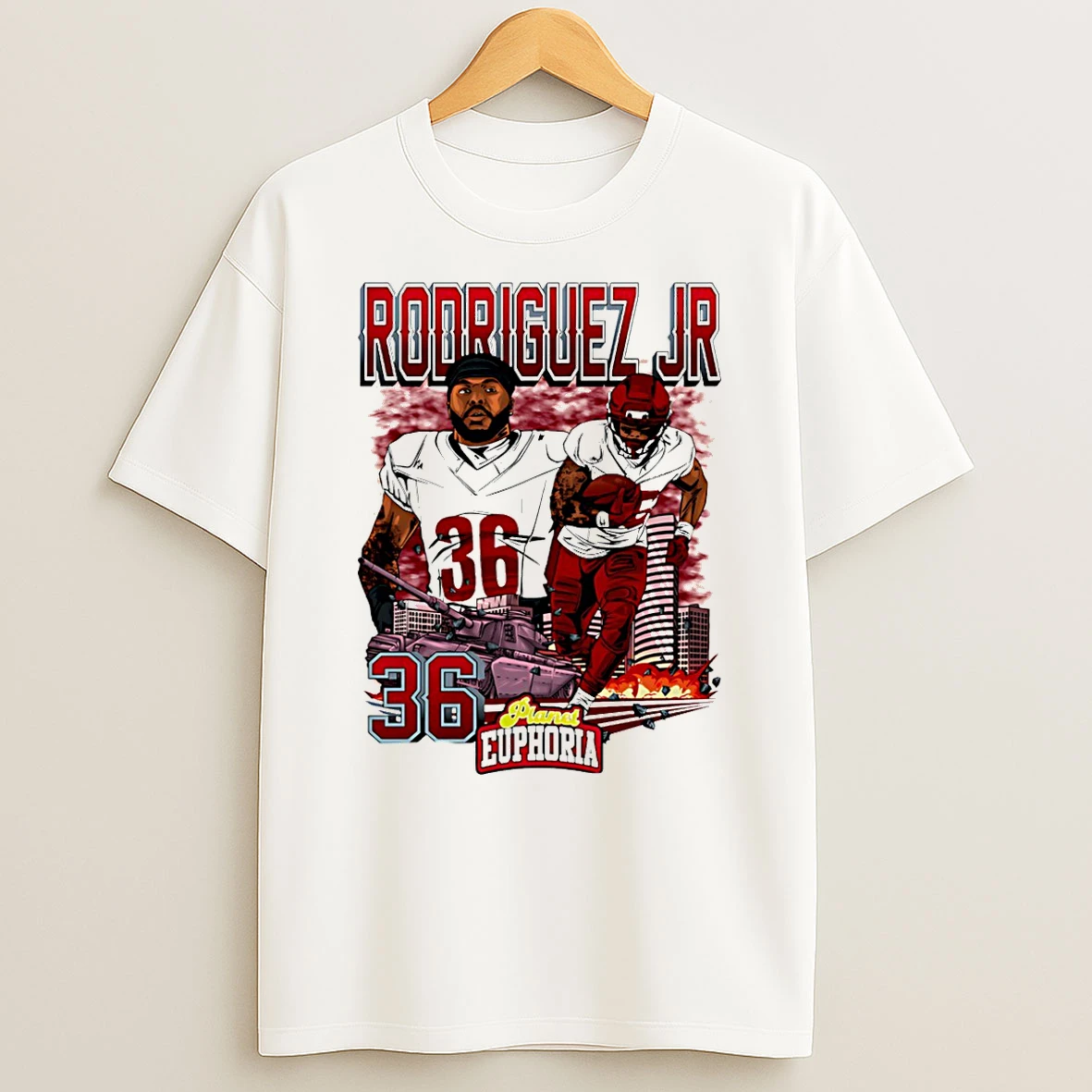 Chris Rodriguez Jr Washington Commanders Player Skyline Comic T Shirt