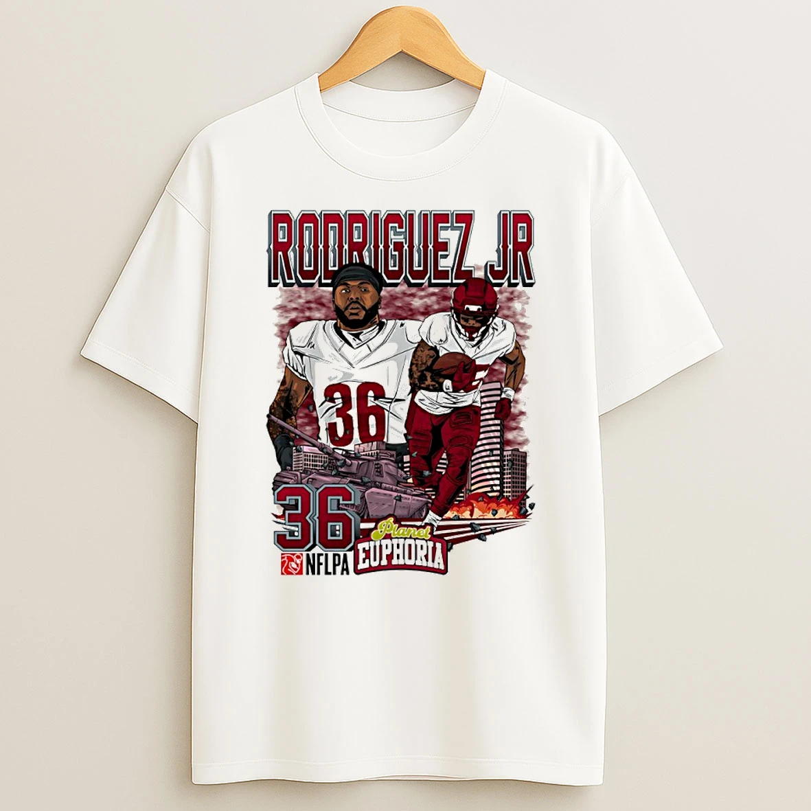 Chris Rodriguez Jr 36 Washington Commanders Football Comic Circle T Shirt