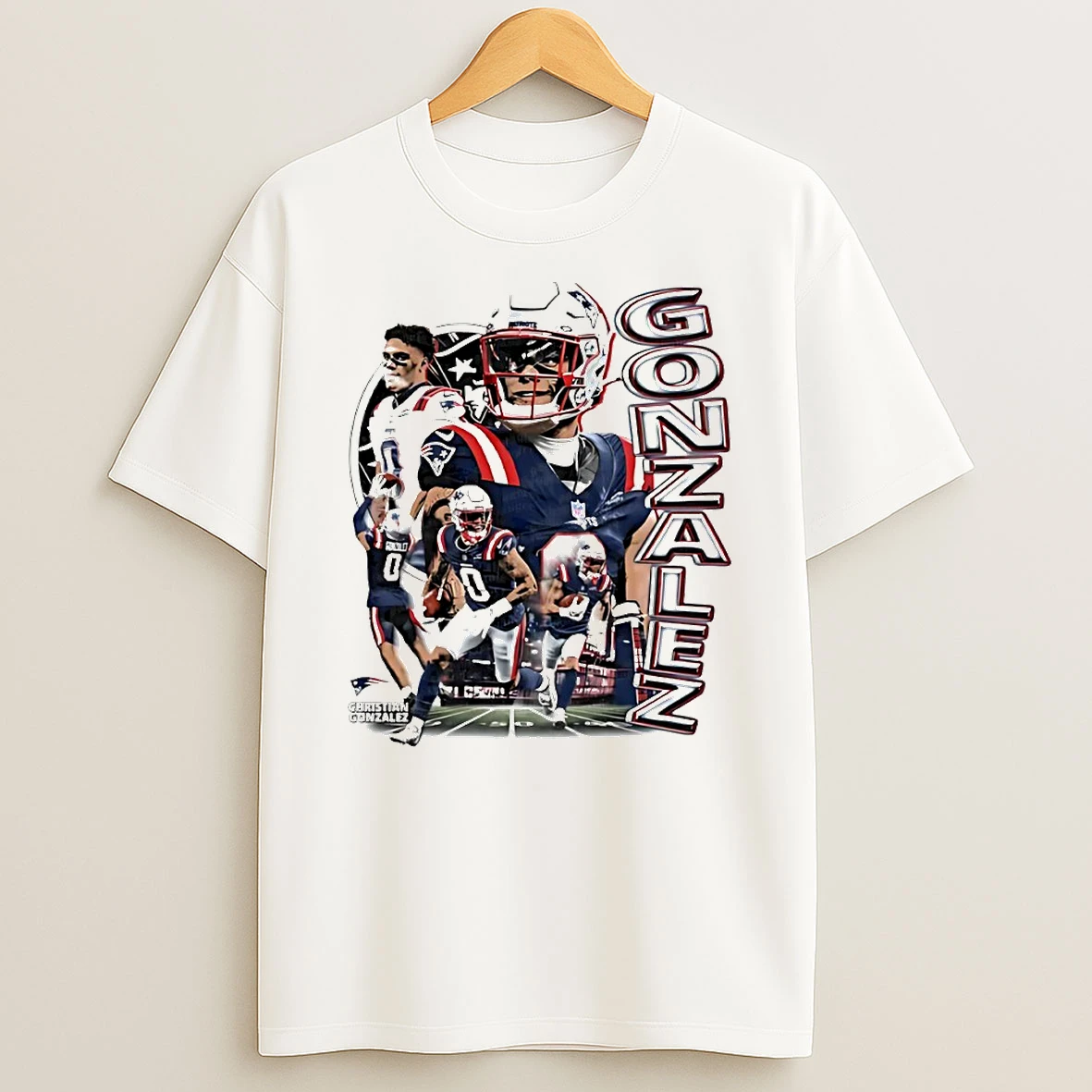 Christian Gonzalez New England Patriots Football Circle T Shirt