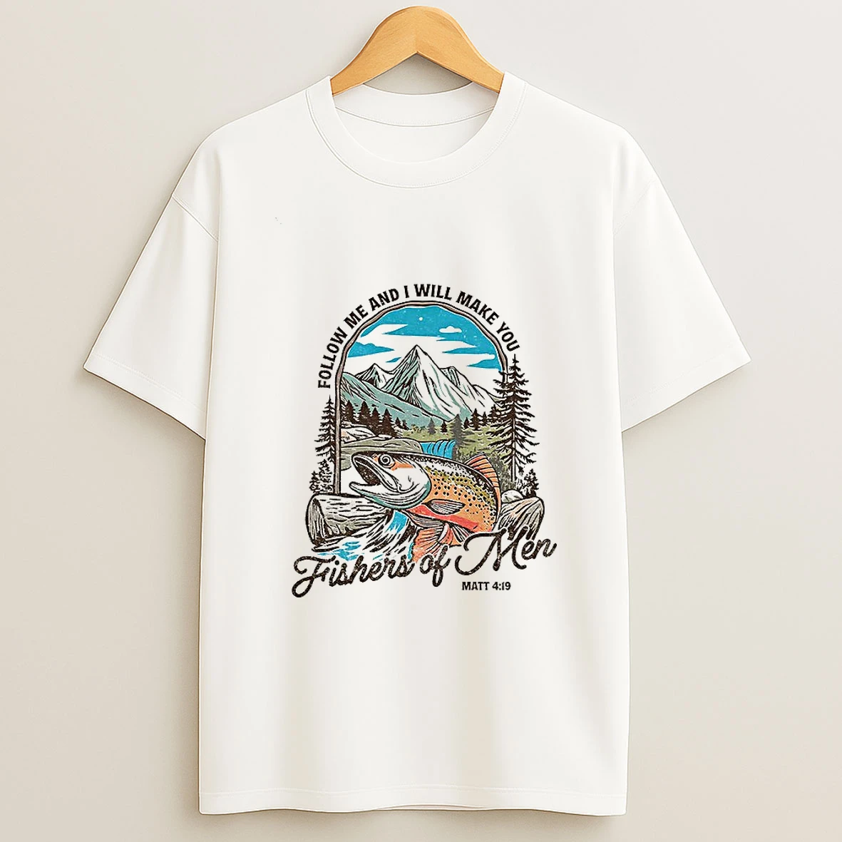 Christian Fishing Follow Me And I Will Make You Fishers Of Men Vintage T Shirt