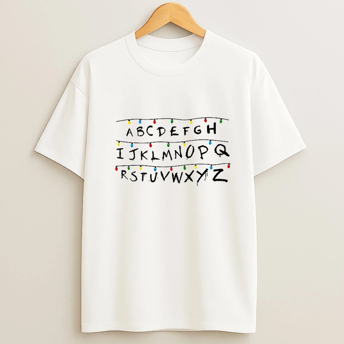 Christmas Alphabet String Lights T Shirt