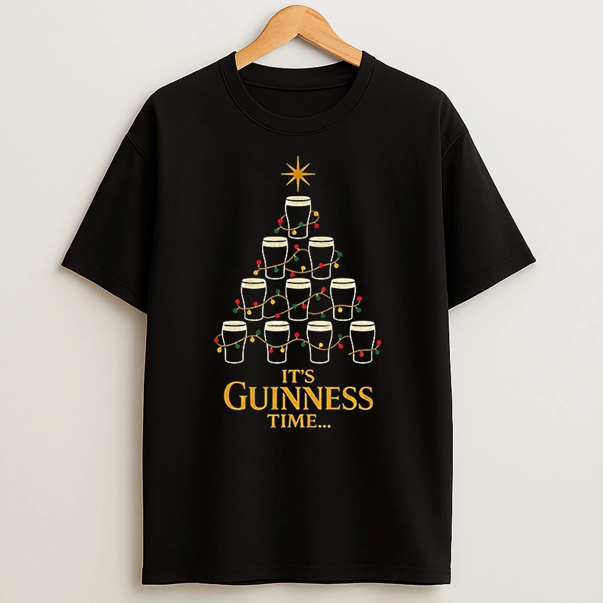 Christmas Beer Drinking Its Guinness Time T Shirt