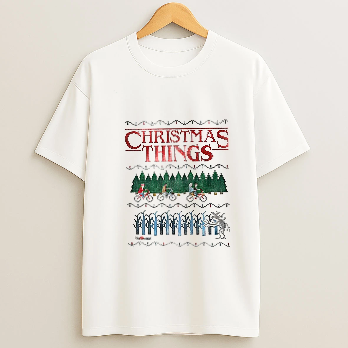 Christmas Things Stranger Upside Down Merry Xmas T Shirt